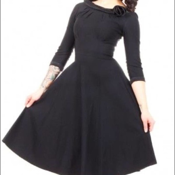 Stop Staring Dresses & Skirts - Stop Staring! First Lady Retro Swing Rockabilly Black Dress Large